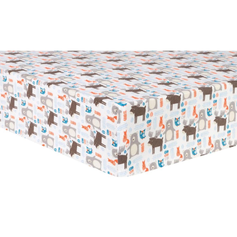 Trend Lab LLC Scandi Forest Deluxe Flannel Fitted Crib Sheet, , large