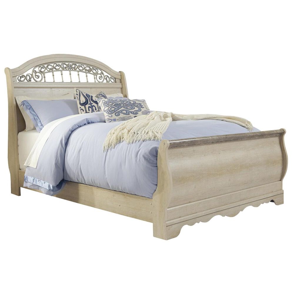 Signature Design by Ashley Catalina Queen Sleigh Bed in Antique White