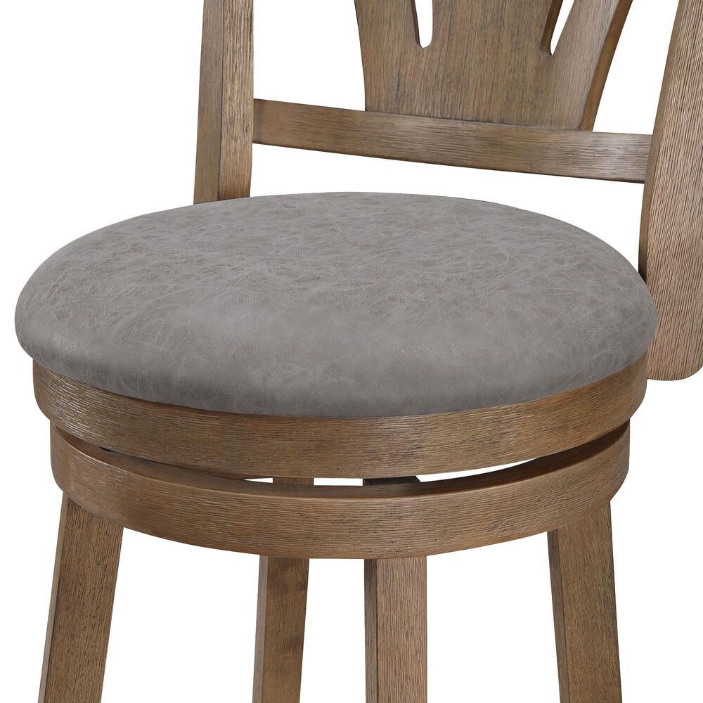 Office Star Products Miller Swivel Counter Stool with Dove Cushion Seat in Medium Oak, , large