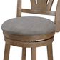Office Star Products Miller Swivel Counter Stool with Dove Cushion Seat in Medium Oak, , large
