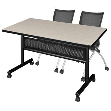 Regency Global Sourcing 3-Piece Mobile Training Table Set in Maple/Black/Silver, , large