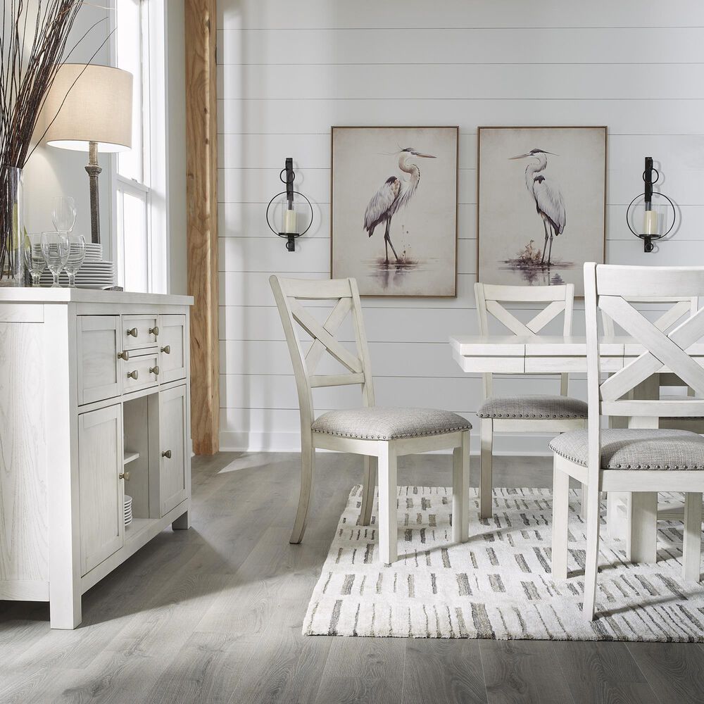 Ashley Robbinsdale Dining Chair Set of 2 in Antique White, , large
