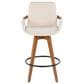 Lumisource Cosmo Swivel Counter Stool with Cream Cushion in Walnut and Black, , large