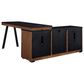 Ashley Kallari 67" Credenza Desk with Return in Warm Brown and Matte Black, , large
