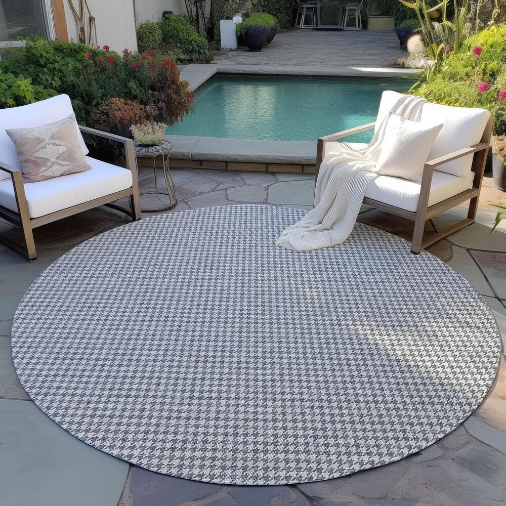 Dalyn Rug Company Hinton 6&#39; Round Grey Indoor/Outdoor Area Rug, , large