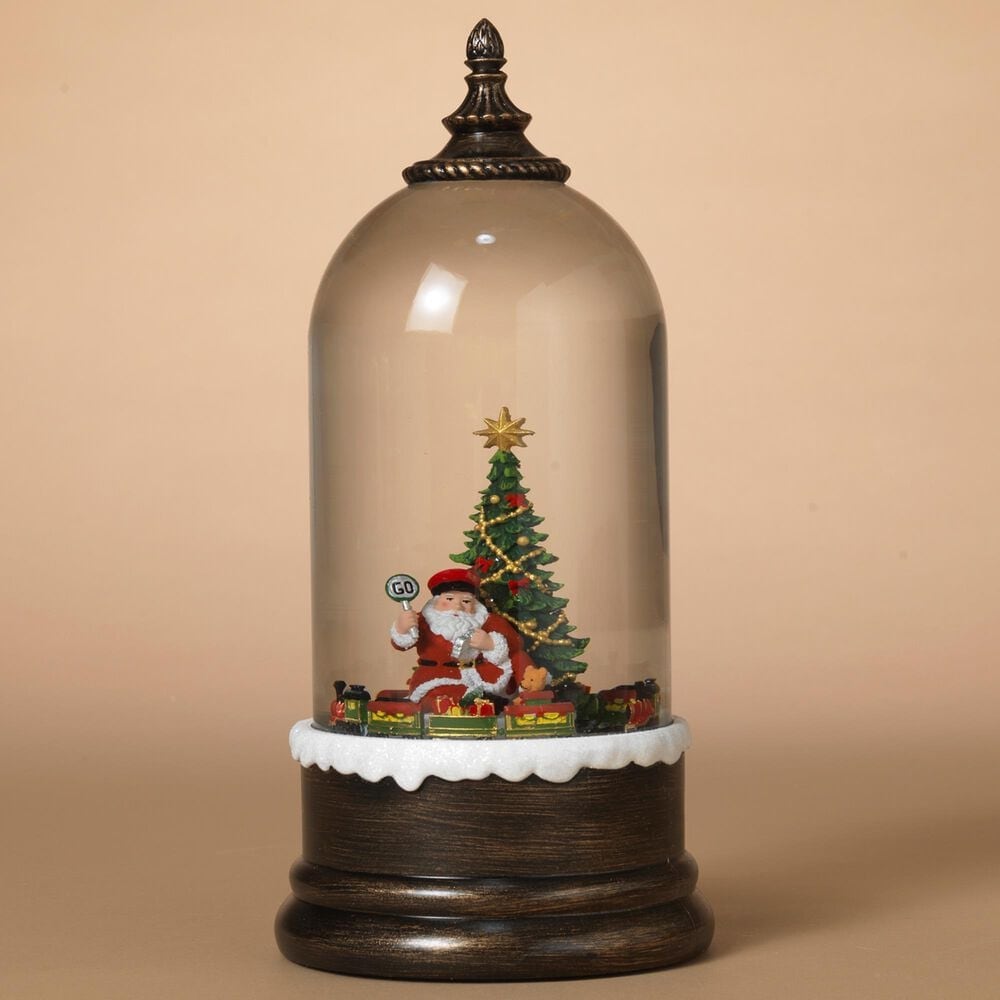 The Gerson Company Lighted Holiday Spinning Water Globe Decorative in Brown, , large