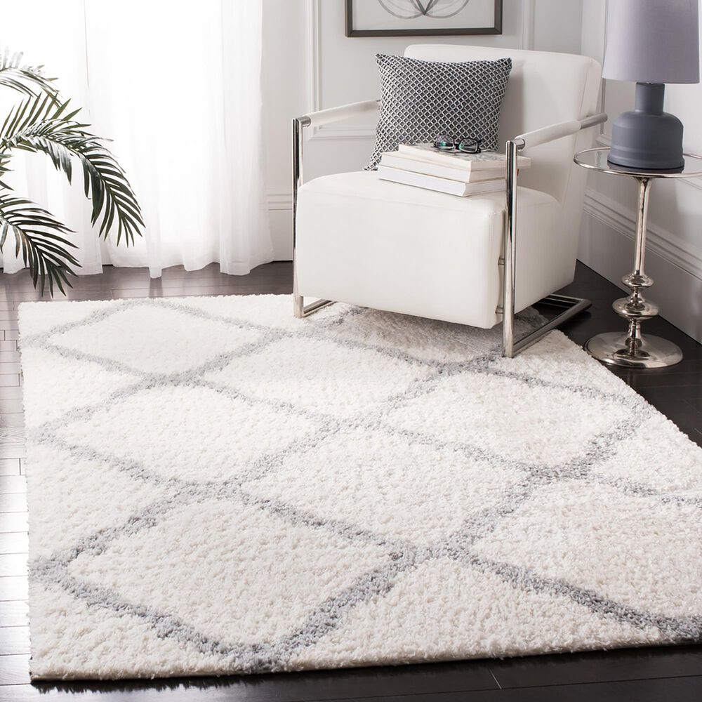 Safavieh Parma Shag PMA521A 6&#39; x 9&#39; Cream and Grey Area Rug, , large