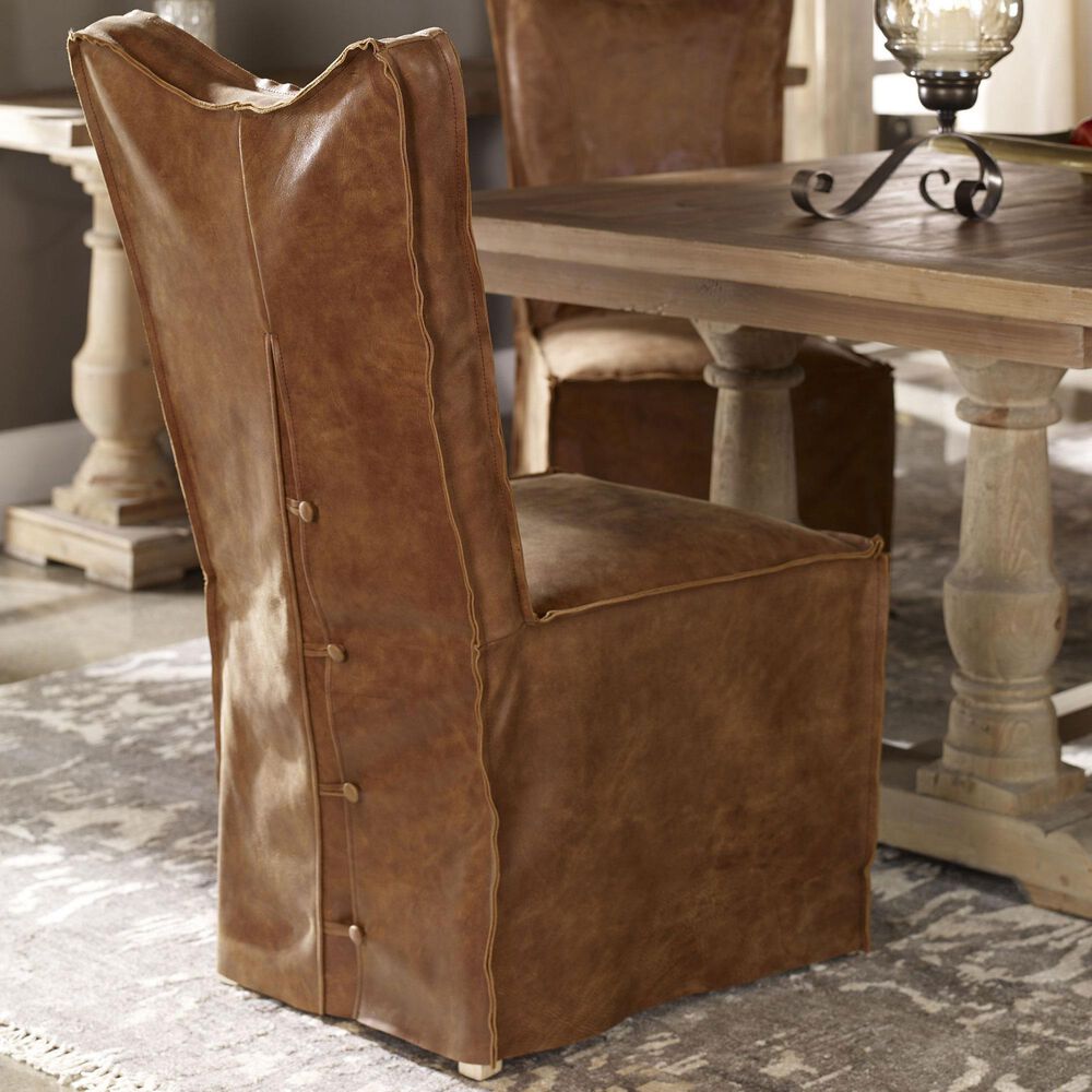 Uttermost Delroy Armless Chair Set of Two in Brown, , large