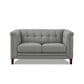 Hydeline Arvo Stationary Leather Loveseat in Silver Gray, , large