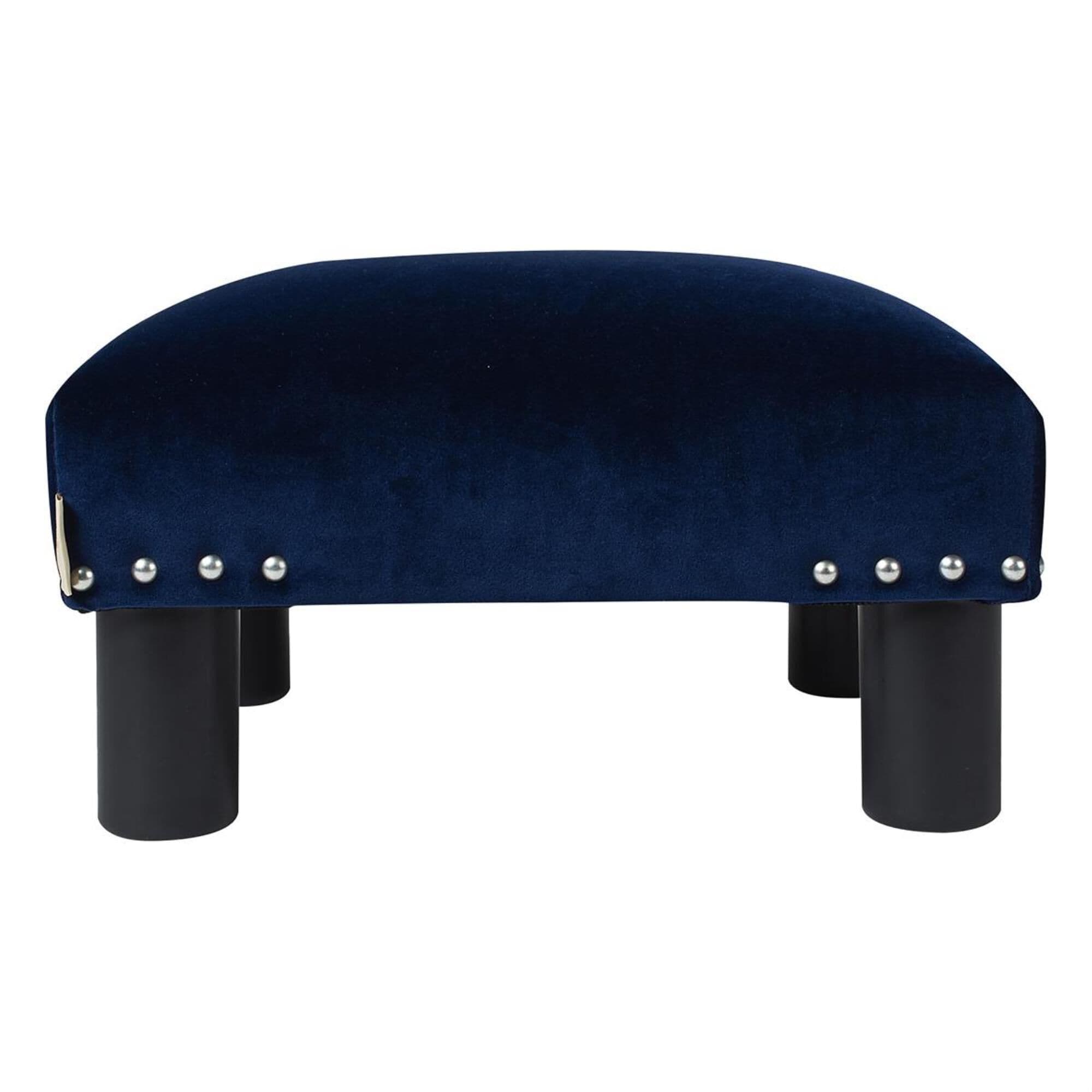 Jennifer Taylor Home Jules Square Accent Footstool Ottoman in Navy