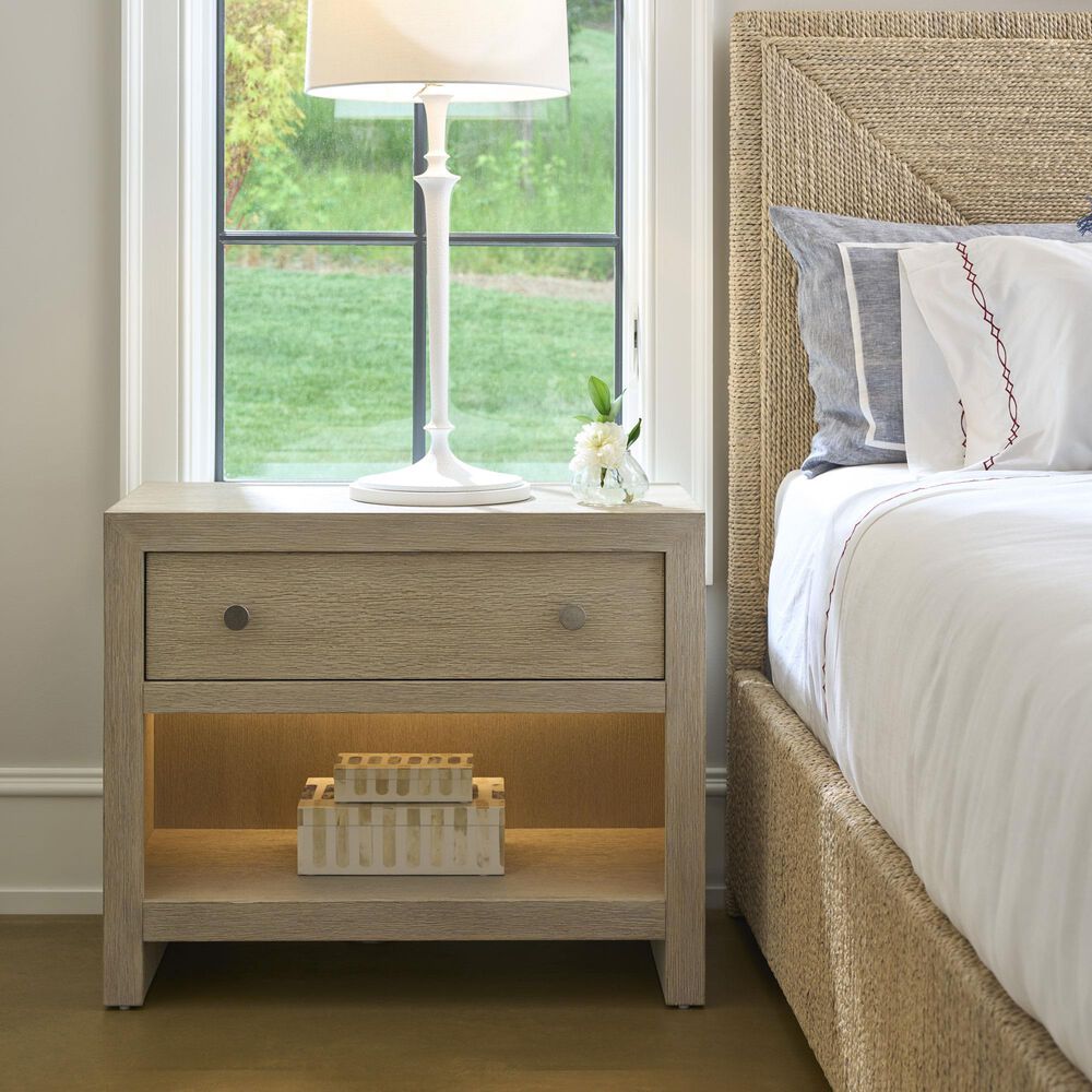 Furniture Worldwide Oasis 1-Drawer Nightstand in Dockside with USB Ports and AC Outlets, , large