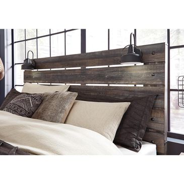 Ashley Drystan Queen Panel Headboard in Rustic Brown, , large