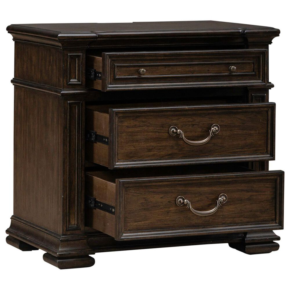 Belle Furnishings Provence Park 3-Drawer Nightstand in Chateau Brown, , large