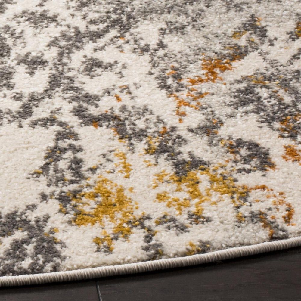 Safavieh Madison MAD608K 5&#39; Round Cream and Orange Area Rug, , large
