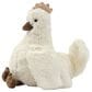Lambs & Ivy Farmyard Friends Peep Chicken Plush Toy in White, Brown and Light Taupe, , large