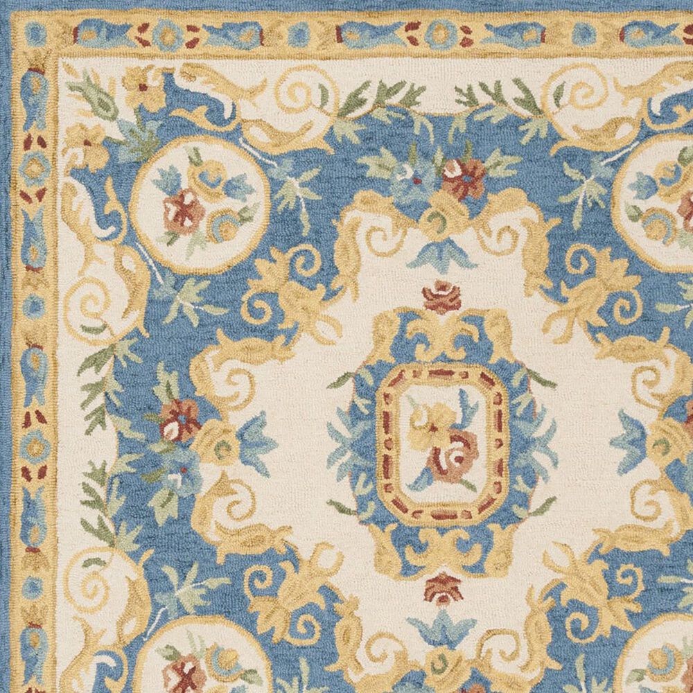 Safavieh Micro-Loop 2&#39;3&quot; x 7&#39; Cream and Blue Runner, , large