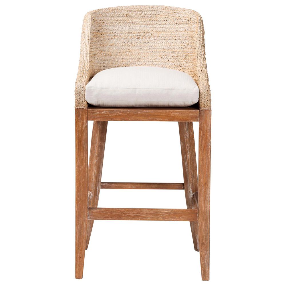Baxton Studio Jasper Bar Stool in White Wash, , large