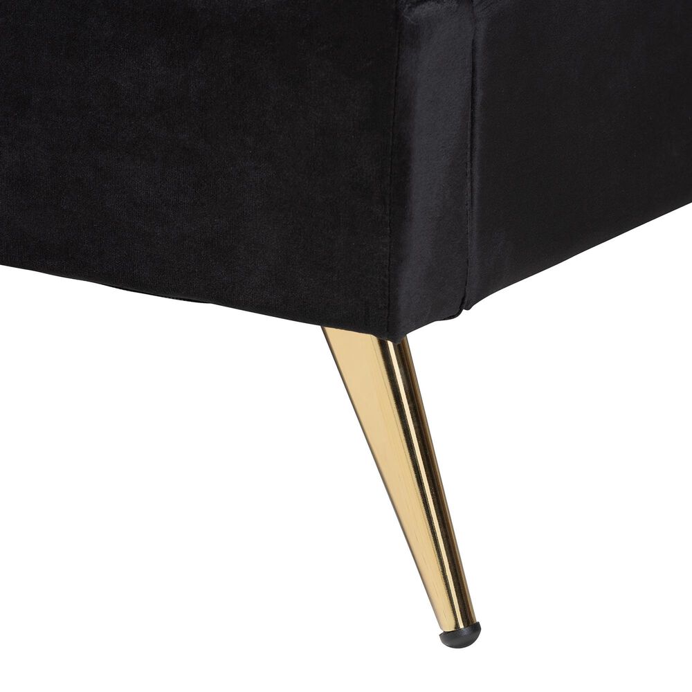 Baxton Studio Oxley Queen Panel Upholstered Bed in Gold, , large