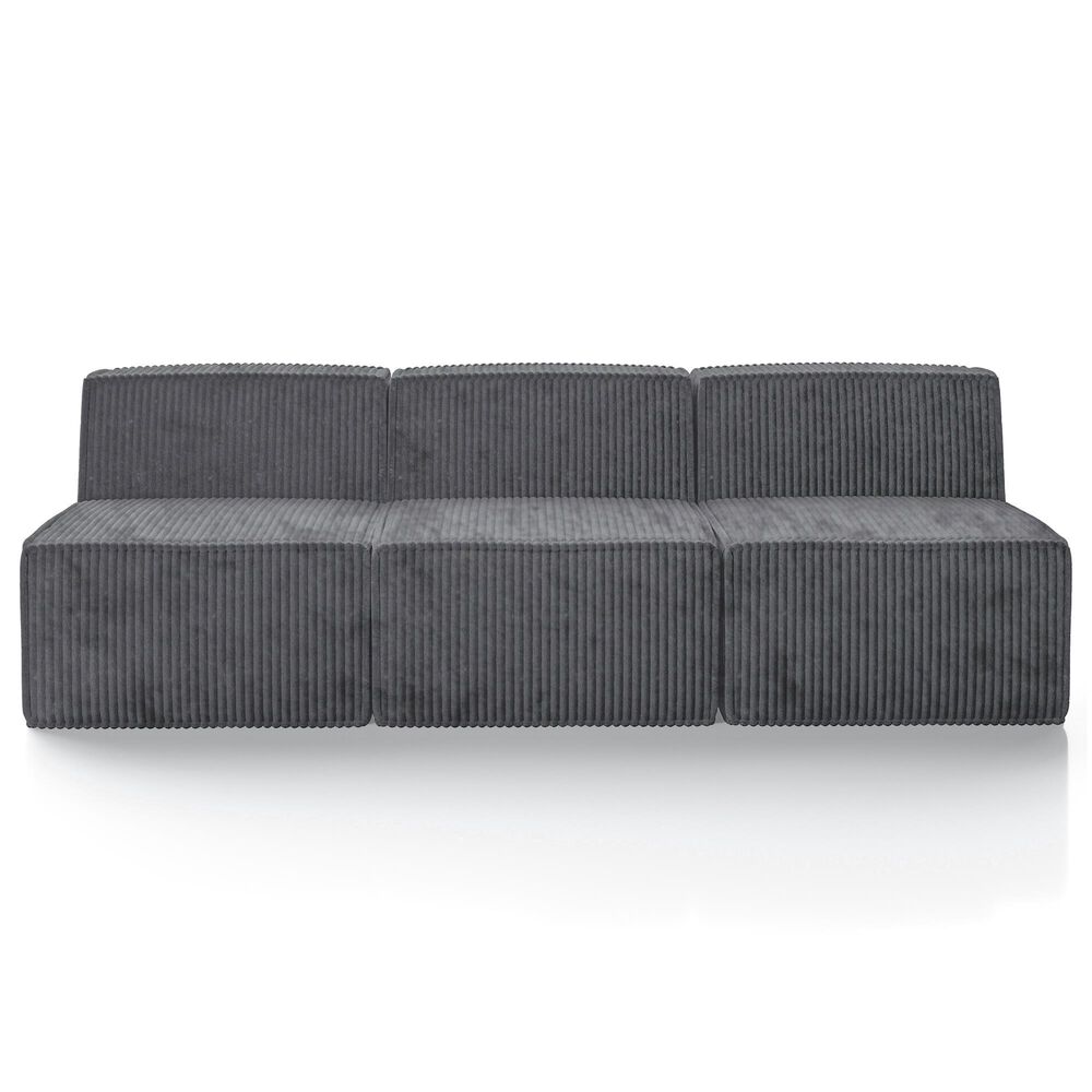 Furniture of America Facil 5-Piece Modular Armless Sofa Set in Dark Gray, , large