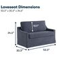 Lifestyle Solutions Harper Twin Convertible Sleeper Loveseat in Navy, , large