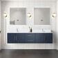 Lexora Home Geneva 80" Double Bathroom Vanity in Navy Blue with 2 cm White Quartz Top and Rectangular Sinks, , large