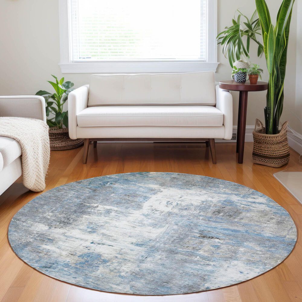 Dalyn Rug Company Ravenna RN1 8&#39; Round Blue Area Rug, , large