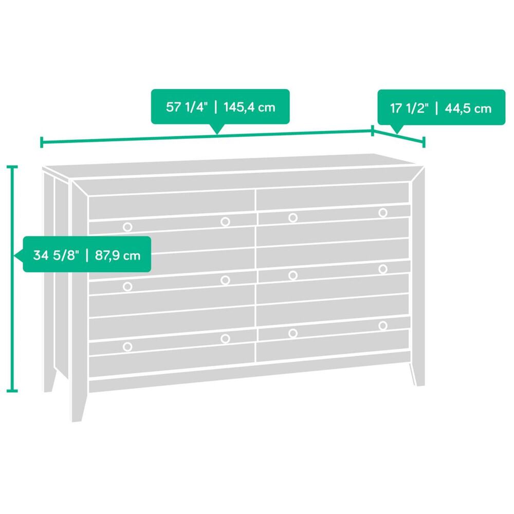 Sauder Dakota Pass 6 Drawer Dresser in Craftsman Oak NFM
