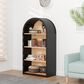 Hearth and Haven 4-Tier Arched Bookshelf in Black, , large