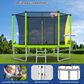 HOMLUX 10" Outdoor Trampoline Sports with Ladder in Green, , large