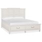 Nicolette Home Willowbrook King Storage Bed with Dresser and Nightstand in Egg Shell White, , large