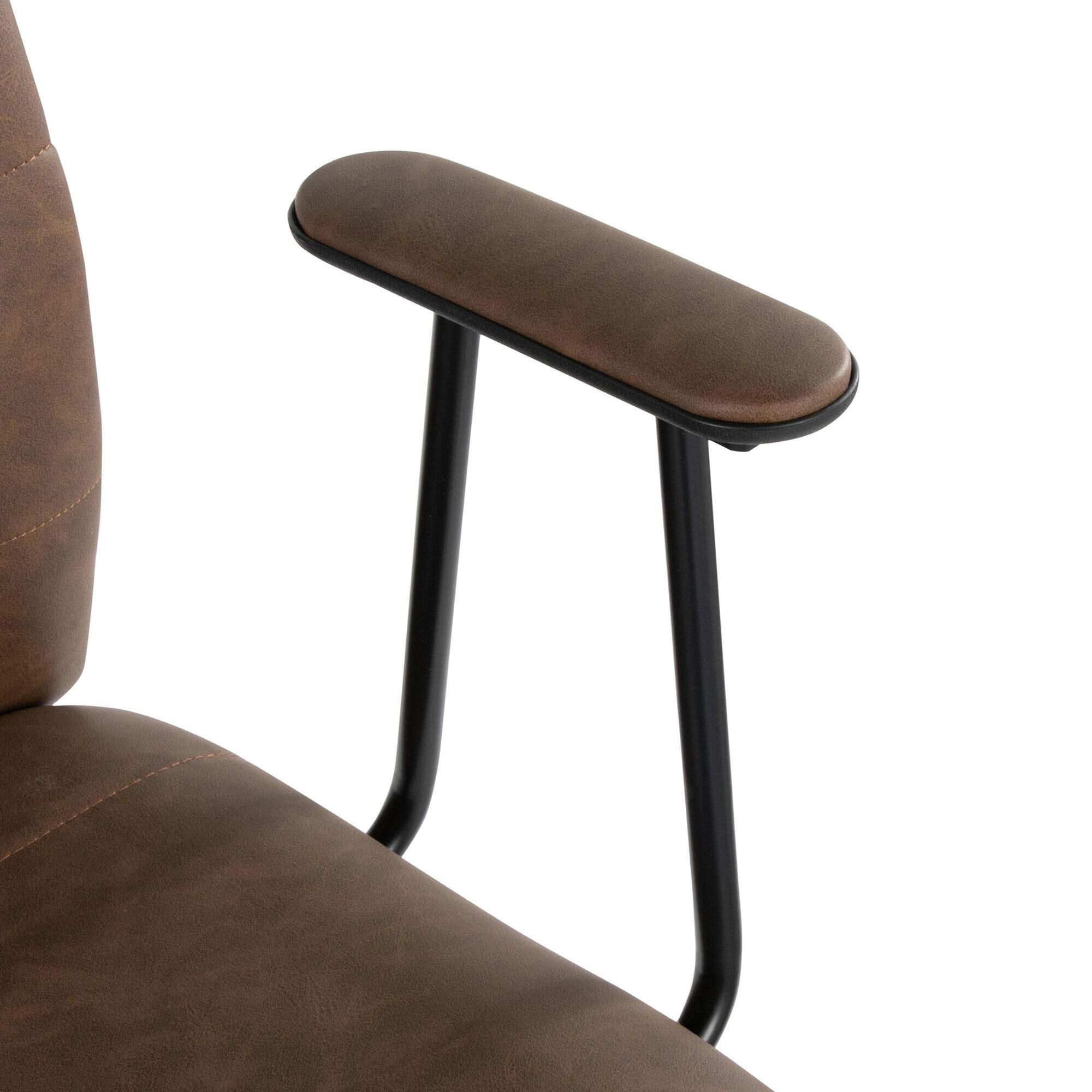 Lumisource Fredrick Office Chair with Espresso Cushion in Black