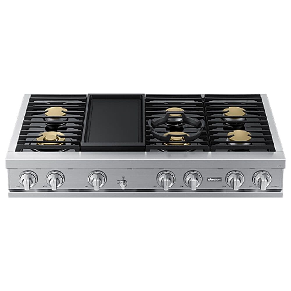 Dacor 48" Gas Rangetop with Built-In Griddle in Silver Stainless Steel, , large