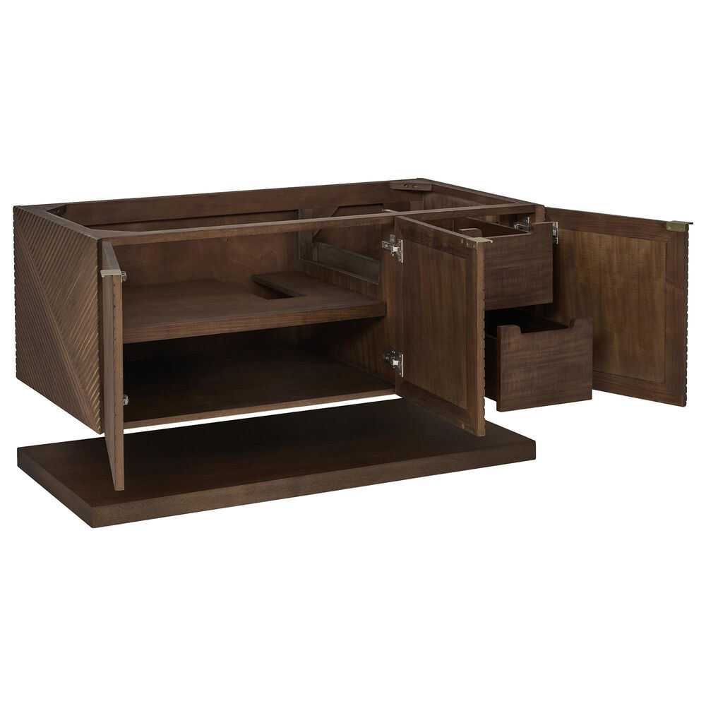 James Martin Vanities Marcello 48&quot; Single Bathroom Vanity in Chestnut with 3 cm Arctic Fall Solid Surface Top and Rectangular Sink, , large