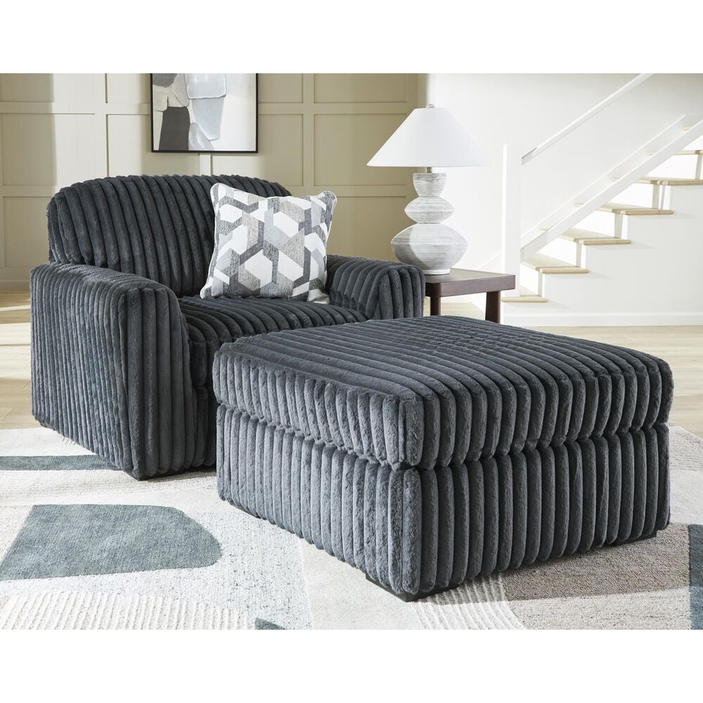 Ashley Midnight-Madness Oversized Chair in Gunmetal, , large