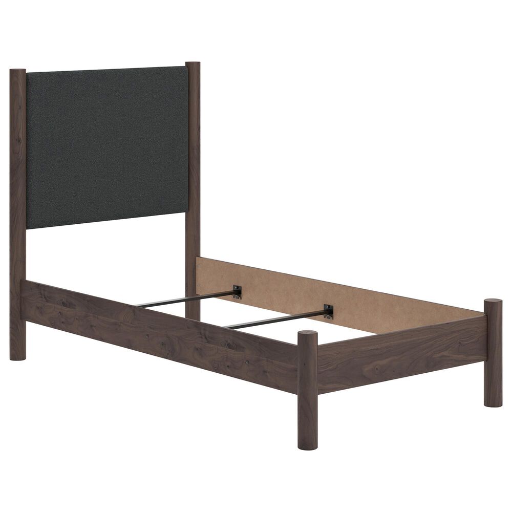 Ashley Pamytta Twin Upholstered Panel Bed in Rich Brown, , large