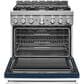 KitchenAid 36" Professional Dual Fuel Range in Ink Blue, , large