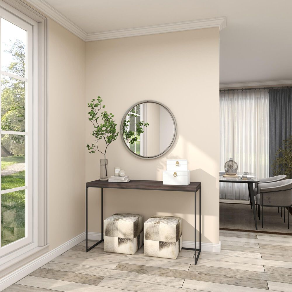 Maple and Jade 30&quot; Round Wall Mirror in Glossy Silver, , large