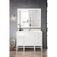 James Martin Vanities Addison 48" Single Bathroom Vanity in Glossy White with Single Hole 3 cm White Zeus Quartz Top and Rectangular Sink, , large