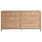 Universal Furniture Weekender 8-Drawer Dresser and Mirror in Sand Dune and Natural Rattan, , large