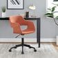 Lumisource Margarite Task Chair with Orange Fabric Cushion in Black, , large
