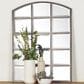 Maple and Jade 40" x 30" Arched Window Pane Wall Mirror in Matte Black, , large