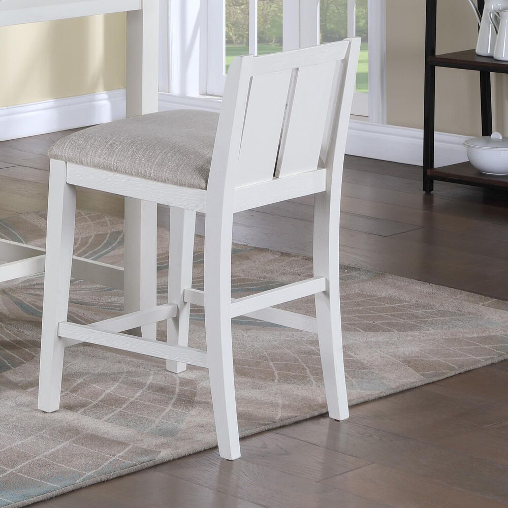 HOMLUX 3-Piece Counter Height Dining Set with Shelves and 2-Chair in White and Rich Espresso, , large