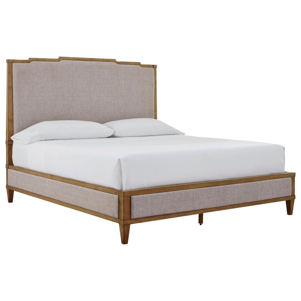 Ashley Sharlance 4-Piece King Panel Bedroom Set in Light Brown, , large