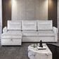 Global Furniture USA Sofa Sleeper with Left-Facing Chaise in Grey, , large