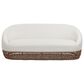 Hearth and Haven Willow Outdoor Upholstered Sofa with Golden Brown Open-Weave Wicker in Wheat Beige, , large