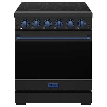 Thor Kitchen Gordon Ramsay 30" Professional Electric Range with Navy Blue Handle Kit in Black, , large