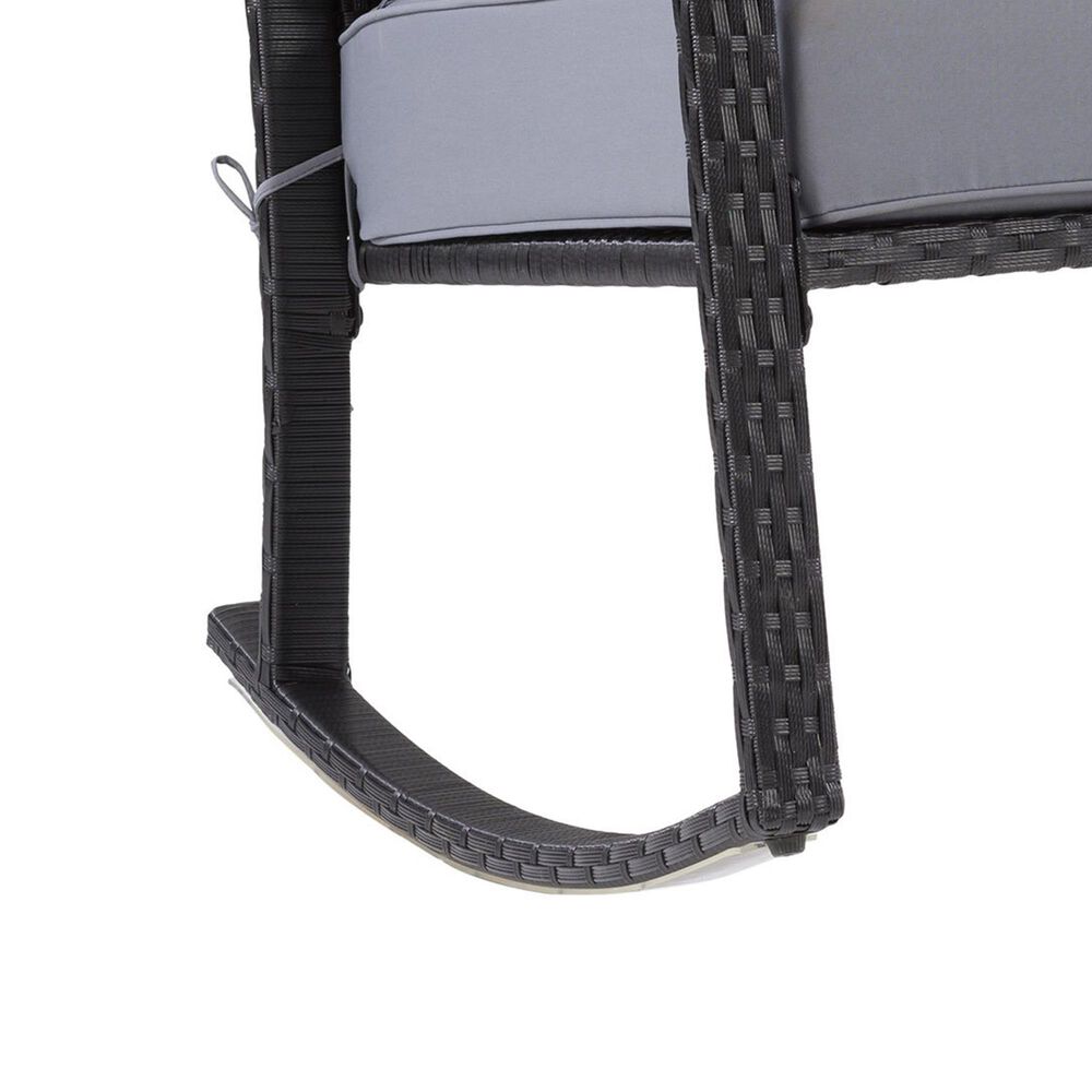 CorLiving Parksville Patio Rocking Chair in Black/Ash Gray, , large