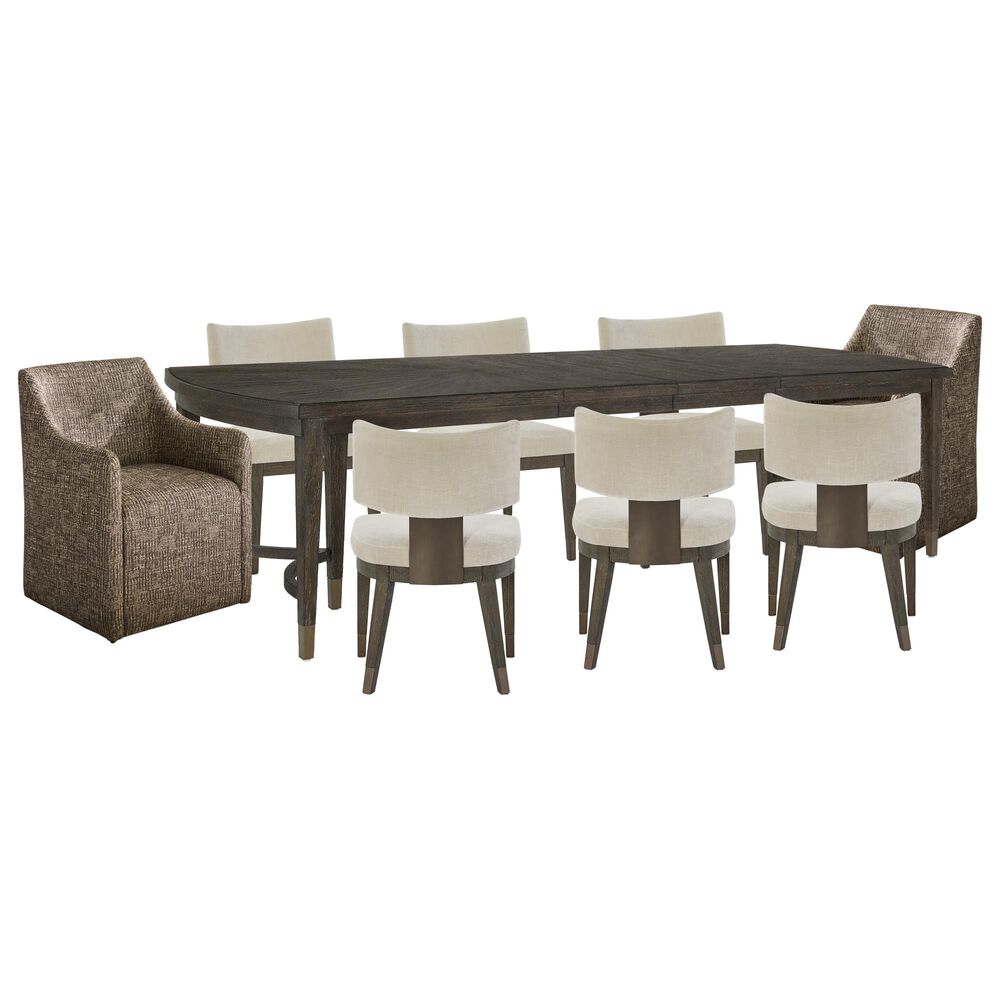 Universal Furniture Montclair and Nico 9-Piece Rectangular Dining Set in Cocoa and Smoked Gold, , large