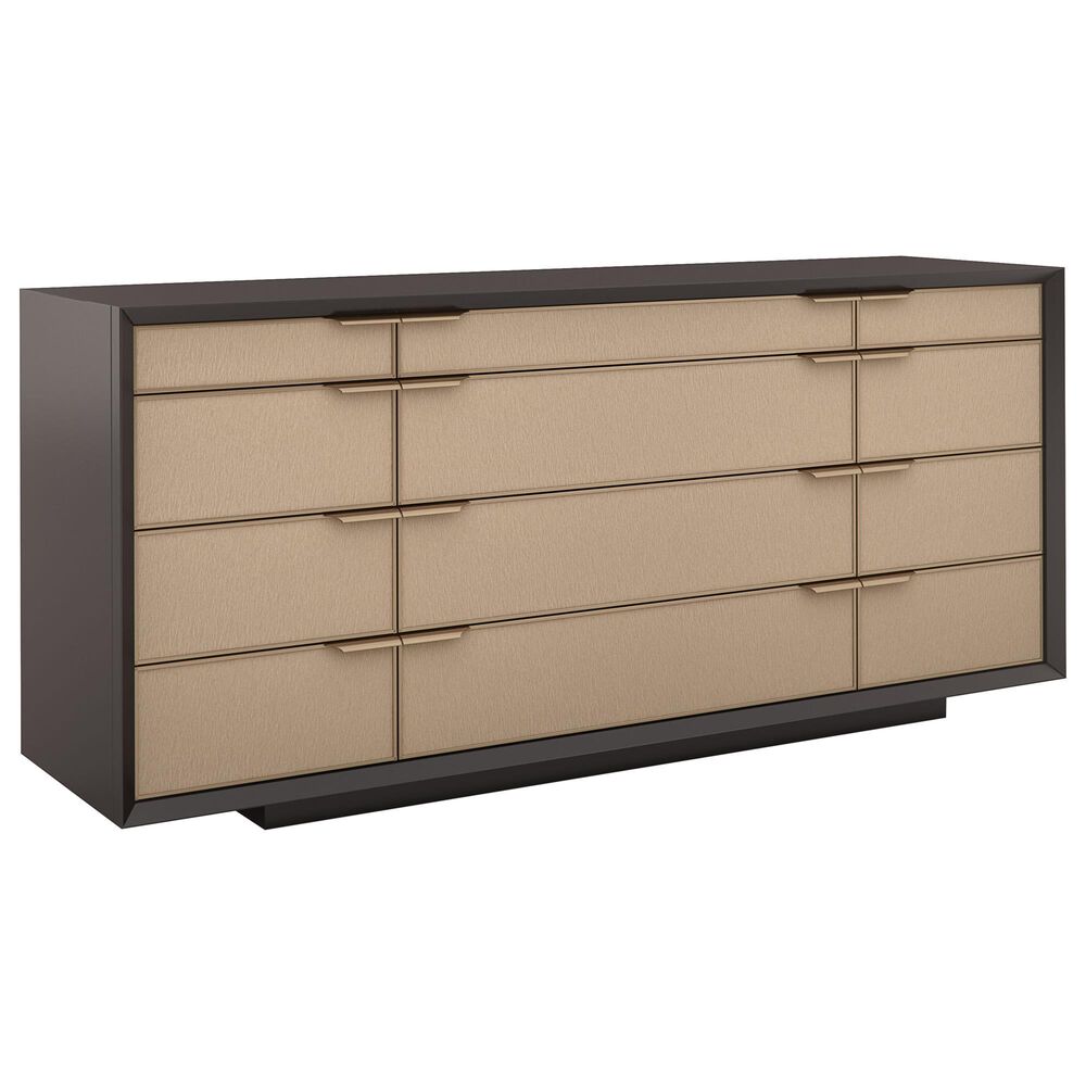 Schnadig Classic All Wrapped Up 12-Drawer Dresser in Dark Chocolate and Champagne Gold, , large