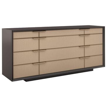 Schnadig Classic All Wrapped Up 12-Drawer Dresser in Dark Chocolate and Champagne Gold, , large